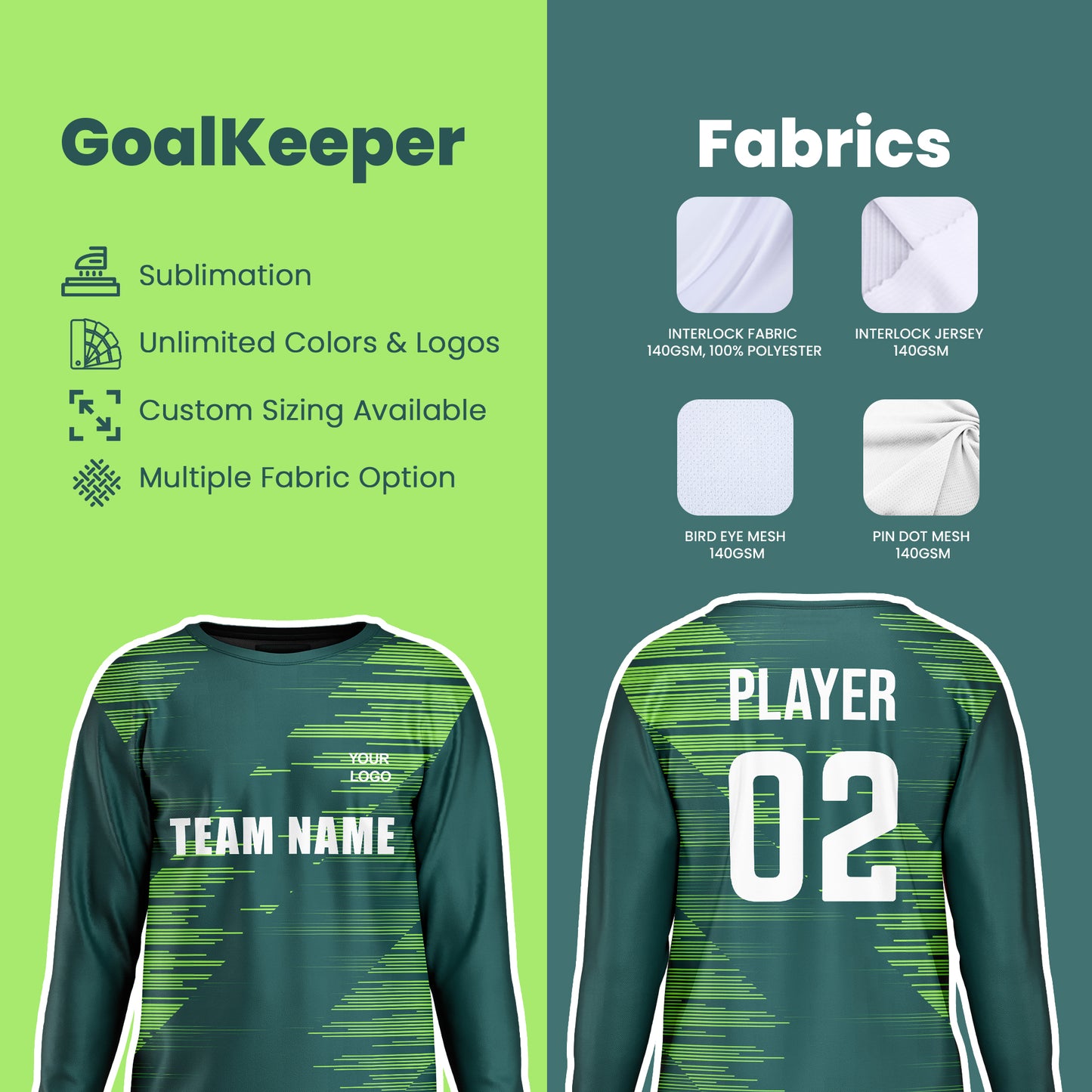 Custom Soccer Goalkeeper Uniform - Abstract - Personalized Sportswear