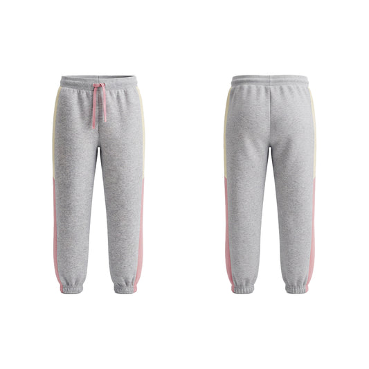 Custom Girls Jogger Pants - Two-Tone Side Panels - Personalized