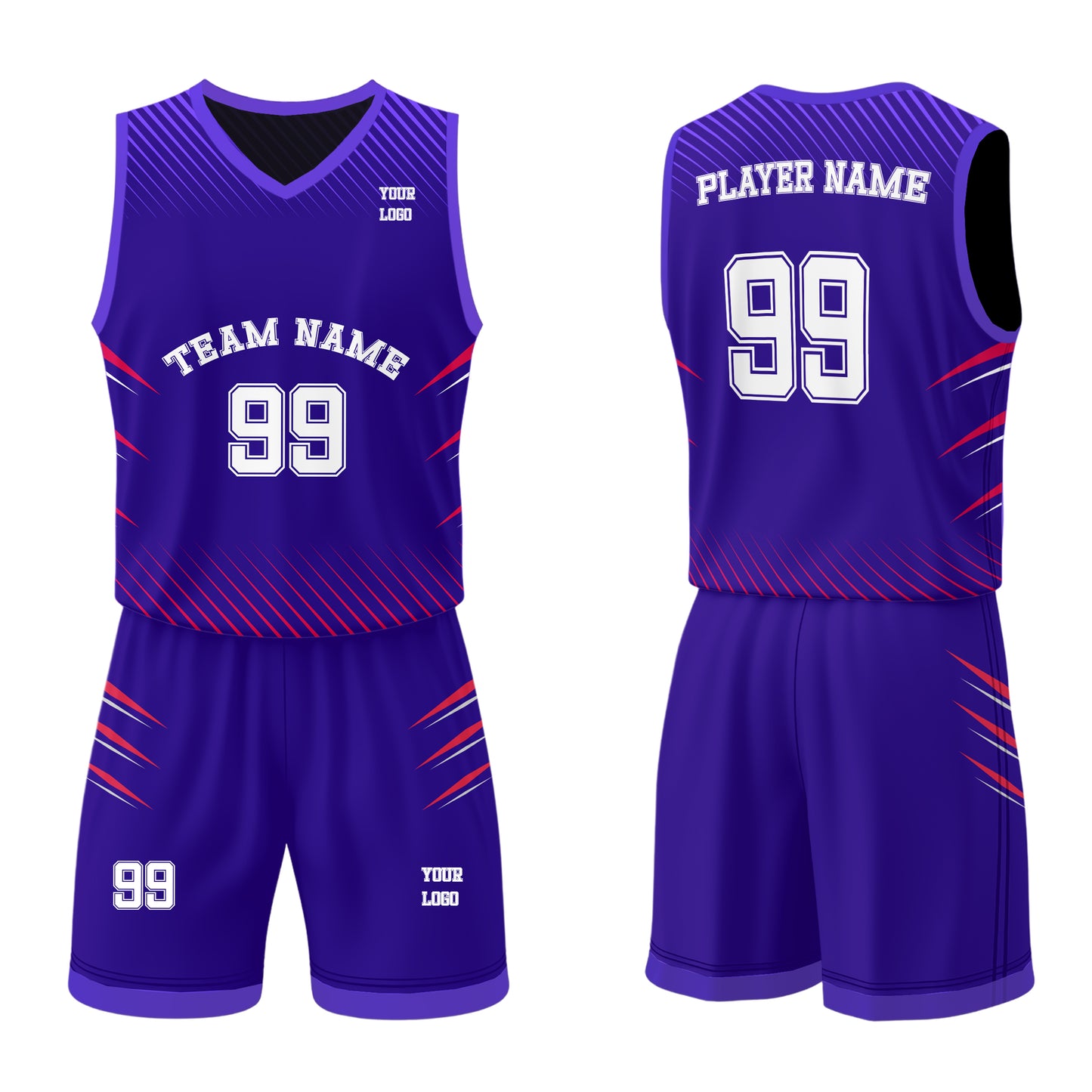 Custom Basketball Uniform – Accent Design – Personalized Uniform