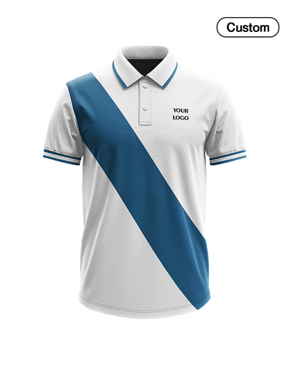 Custom Polo T-Shirt - Contrast Panel Design - Personalized Polo