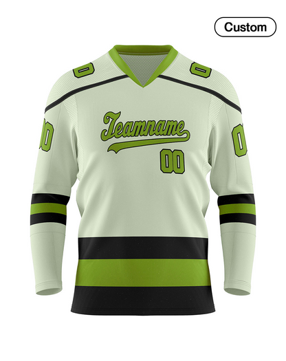 Custom Ice Hockey Jersey - Black Trim Design Personalized