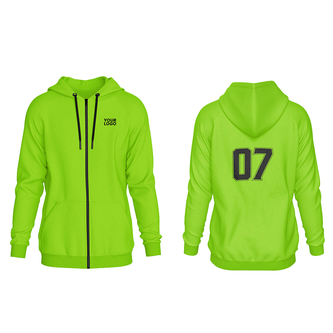 Custom Zipper Hoodie - Solid Design - Personalized Top