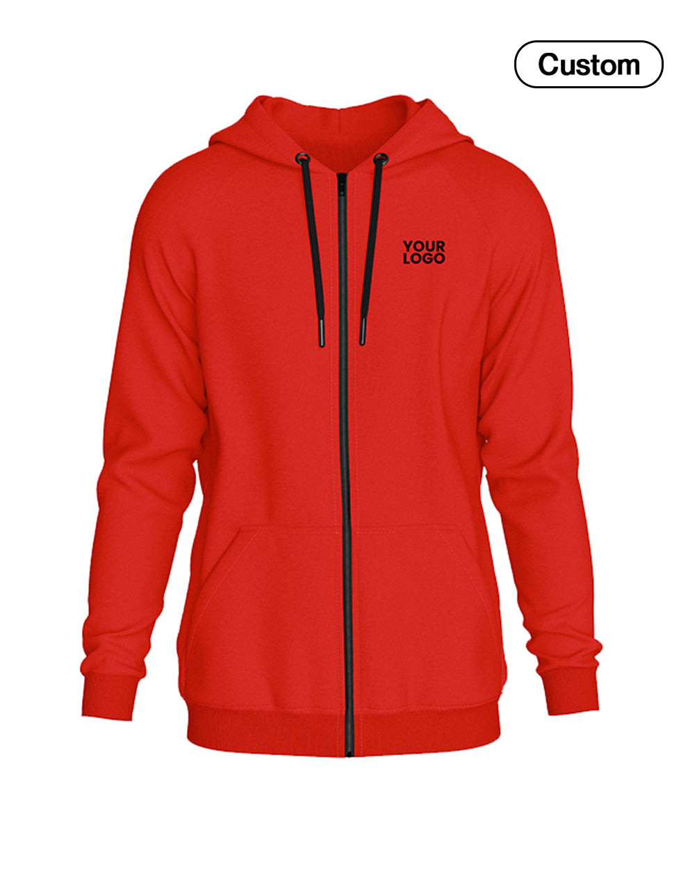 Custom Zipper Hoodie - Solid Style - Personalized Sweatshirt