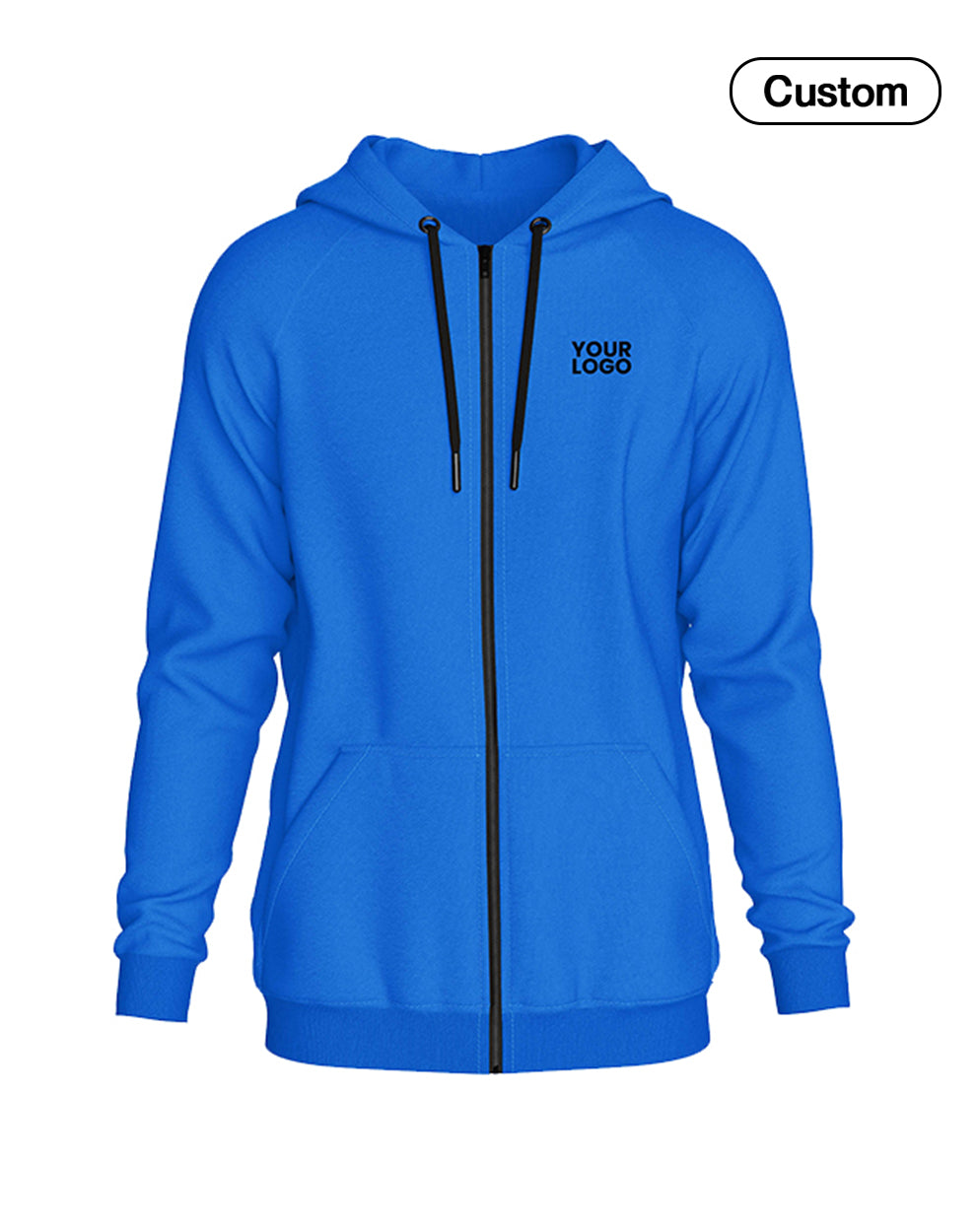 Custom Zipper Hoodie - Solid Color Style - Personalized Top
