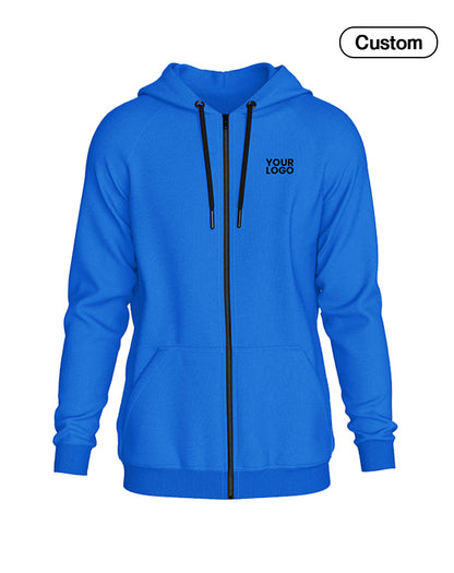 Custom Zipper Hoodie - Solid Color Style - Personalized Top