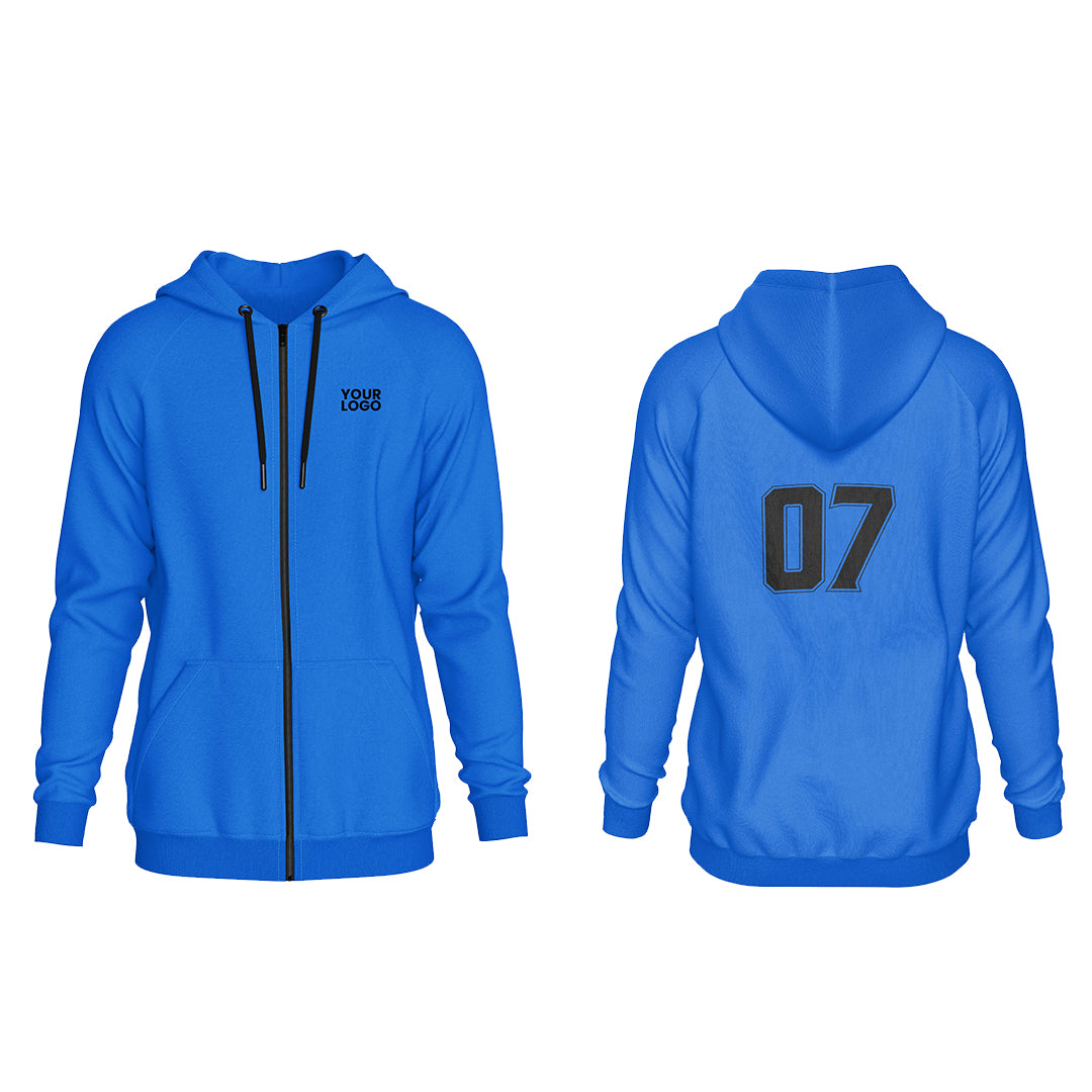 Custom Zipper Hoodie - Solid Color Style - Personalized Top