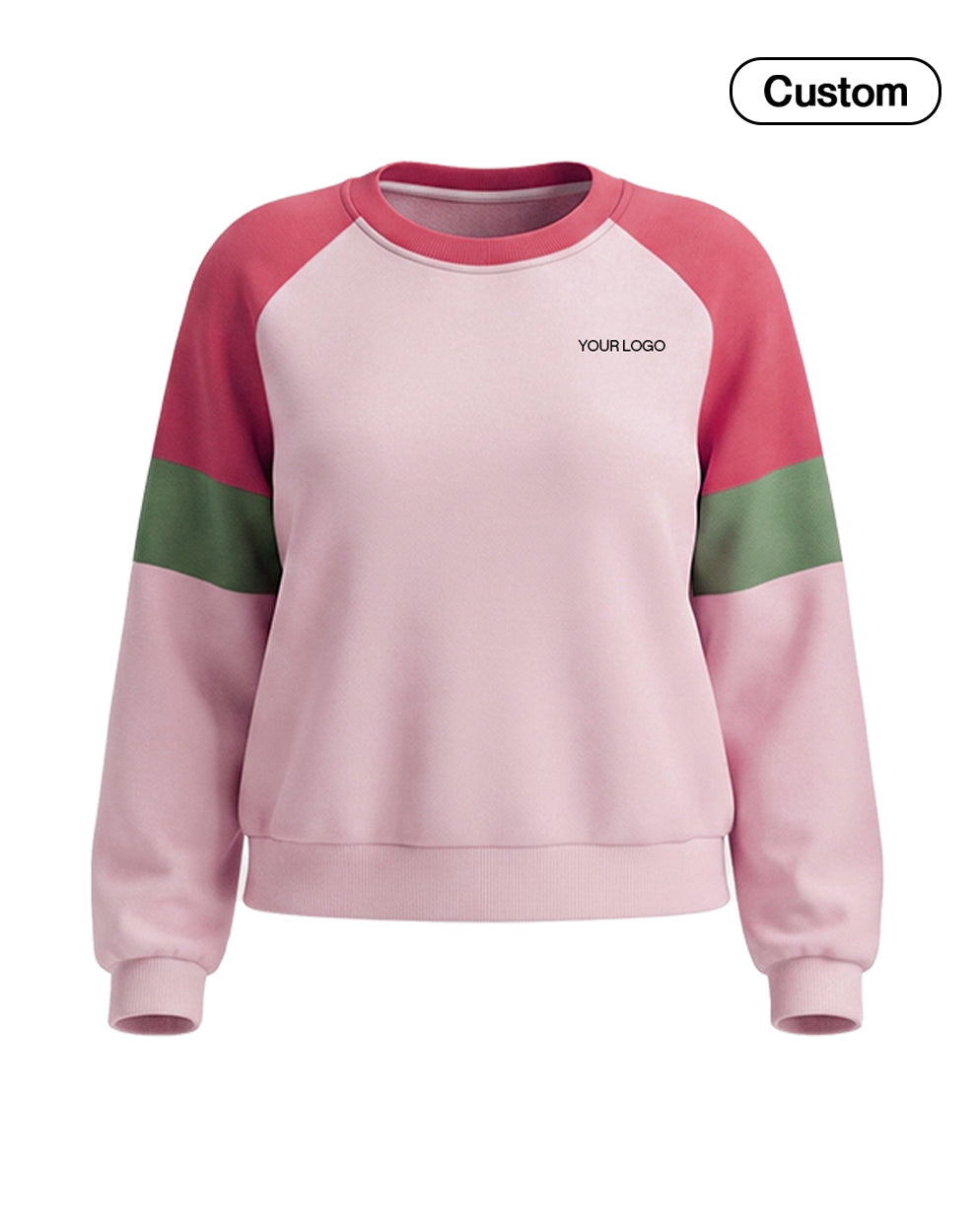 Custom Women Sweatshirt - Contrast Raglan Sleeves - Personalized