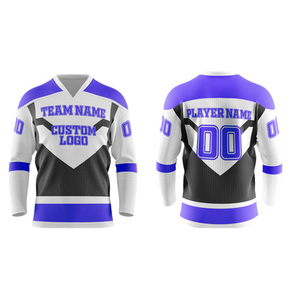 Custom Ice Hockey Jersey - Black Panel Design - Personalized Uniform