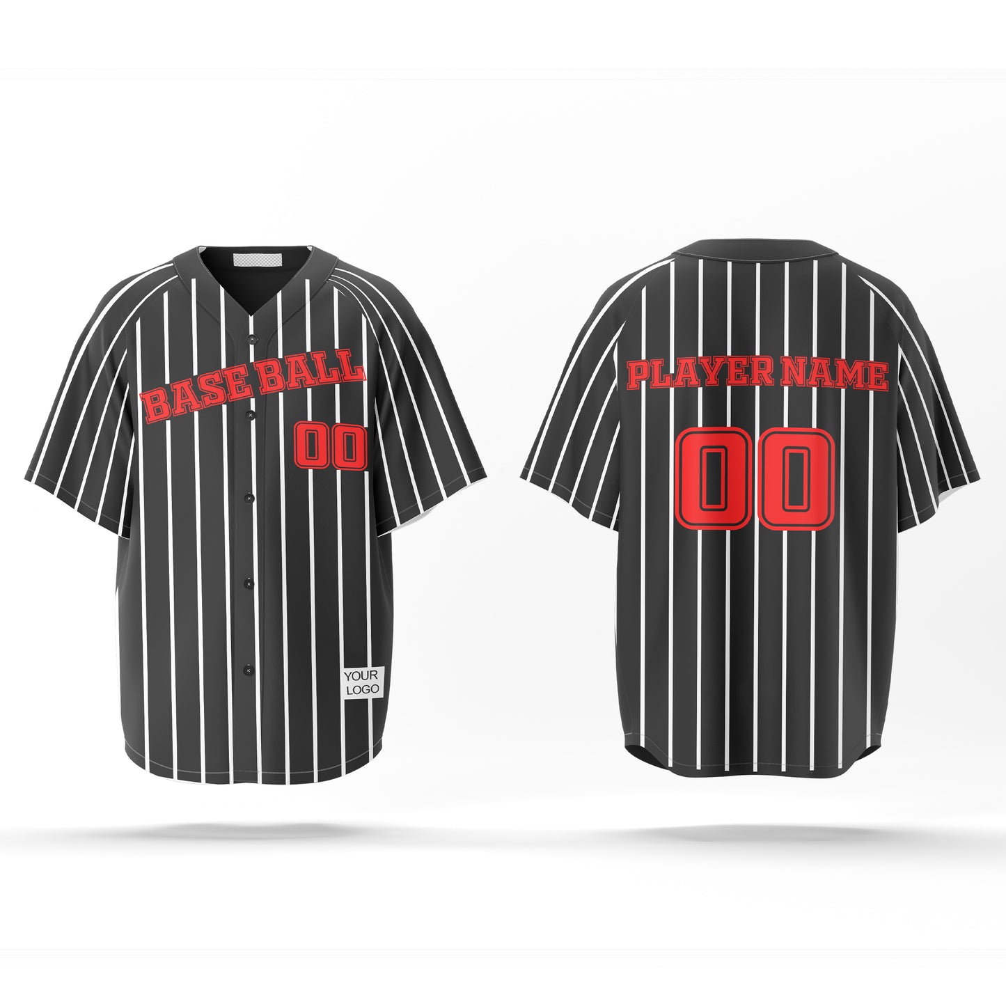 Custom Baseball Jersey – Pinstripe Design – Personalized Jersey