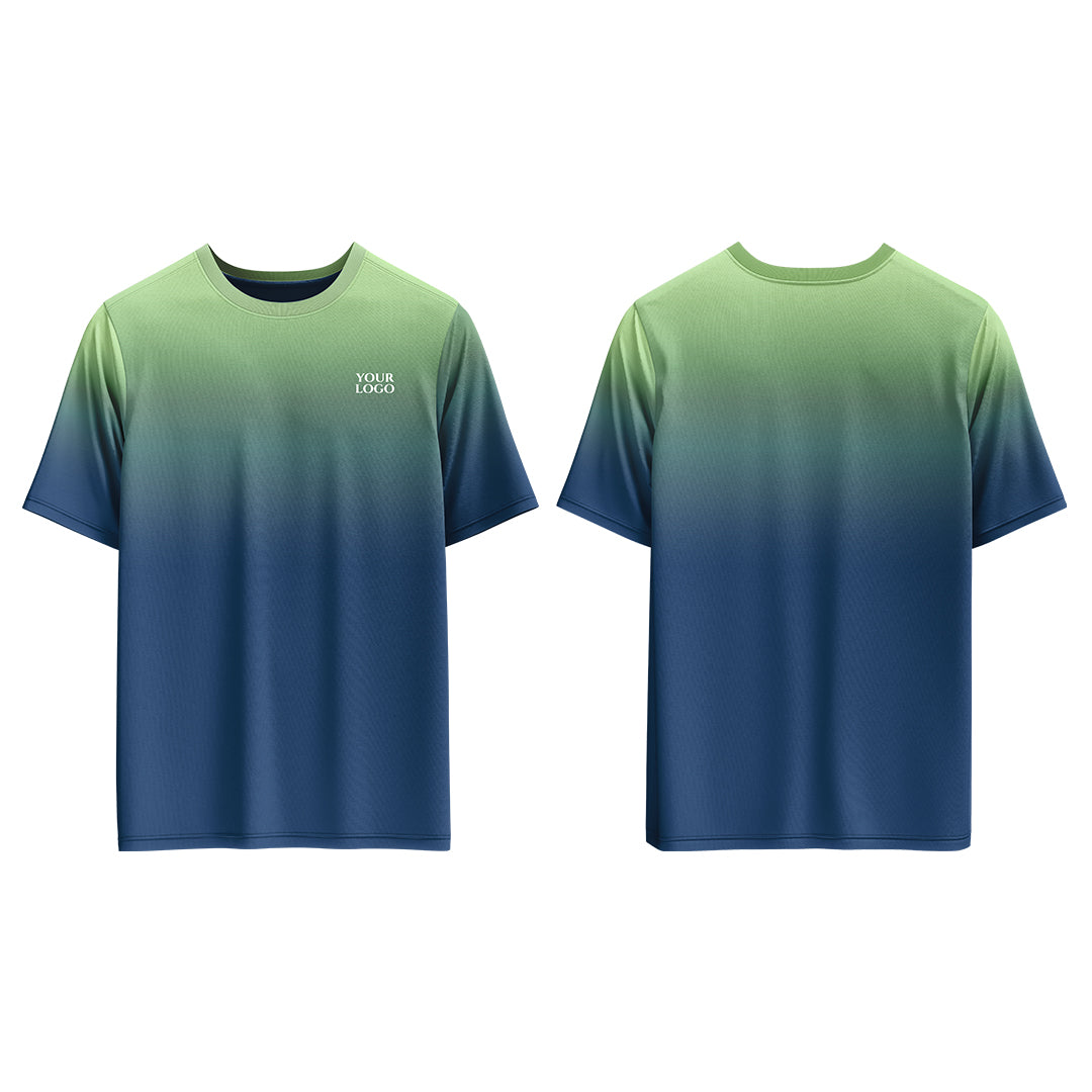 Casual T-Shirt Mockup - Custom Mint Green/Ocean Blue