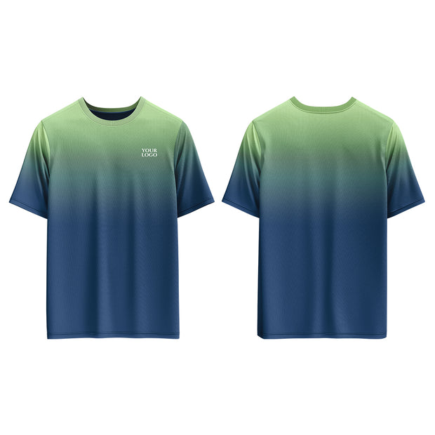 Casual T-Shirt Mockup - Custom Mint Green/Ocean Blue