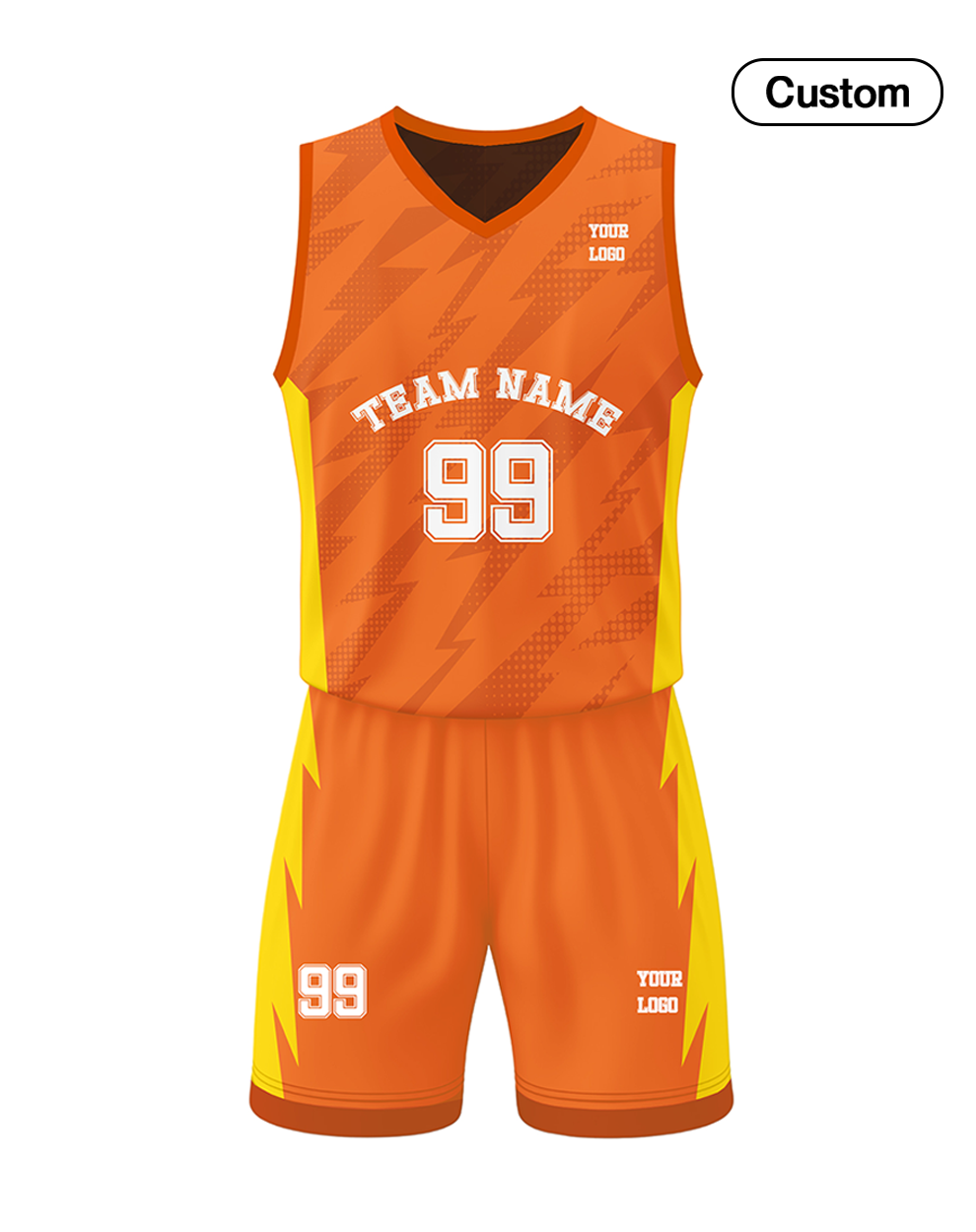 Custom Basketball Uniform - Lightning Design - Personalized Kit