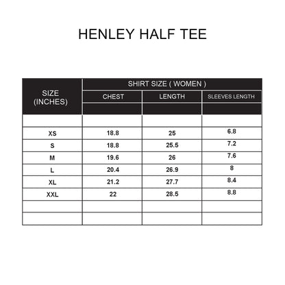 Custom Women Henley Half Sleeves - Solid Personalized Tee