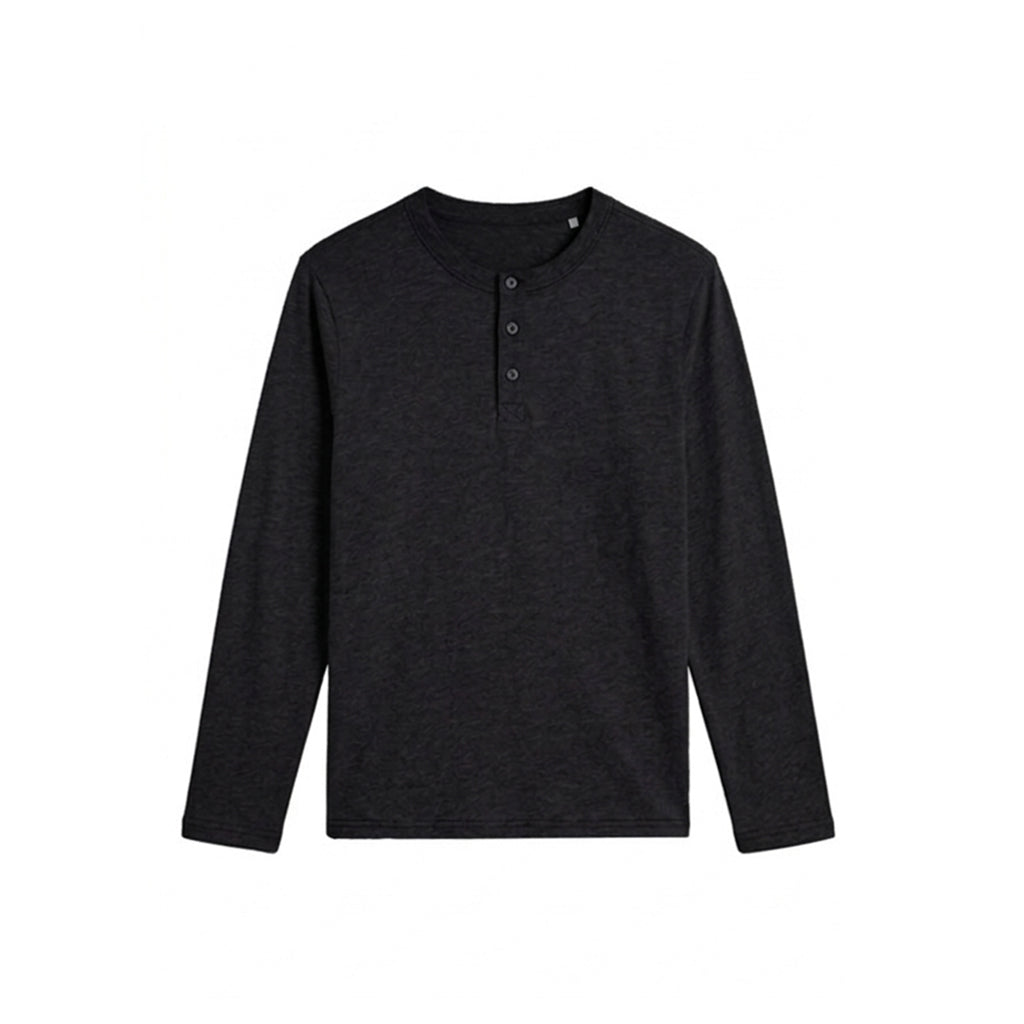 Custom Men Henley Full Sleeves - Solid Personalized Top