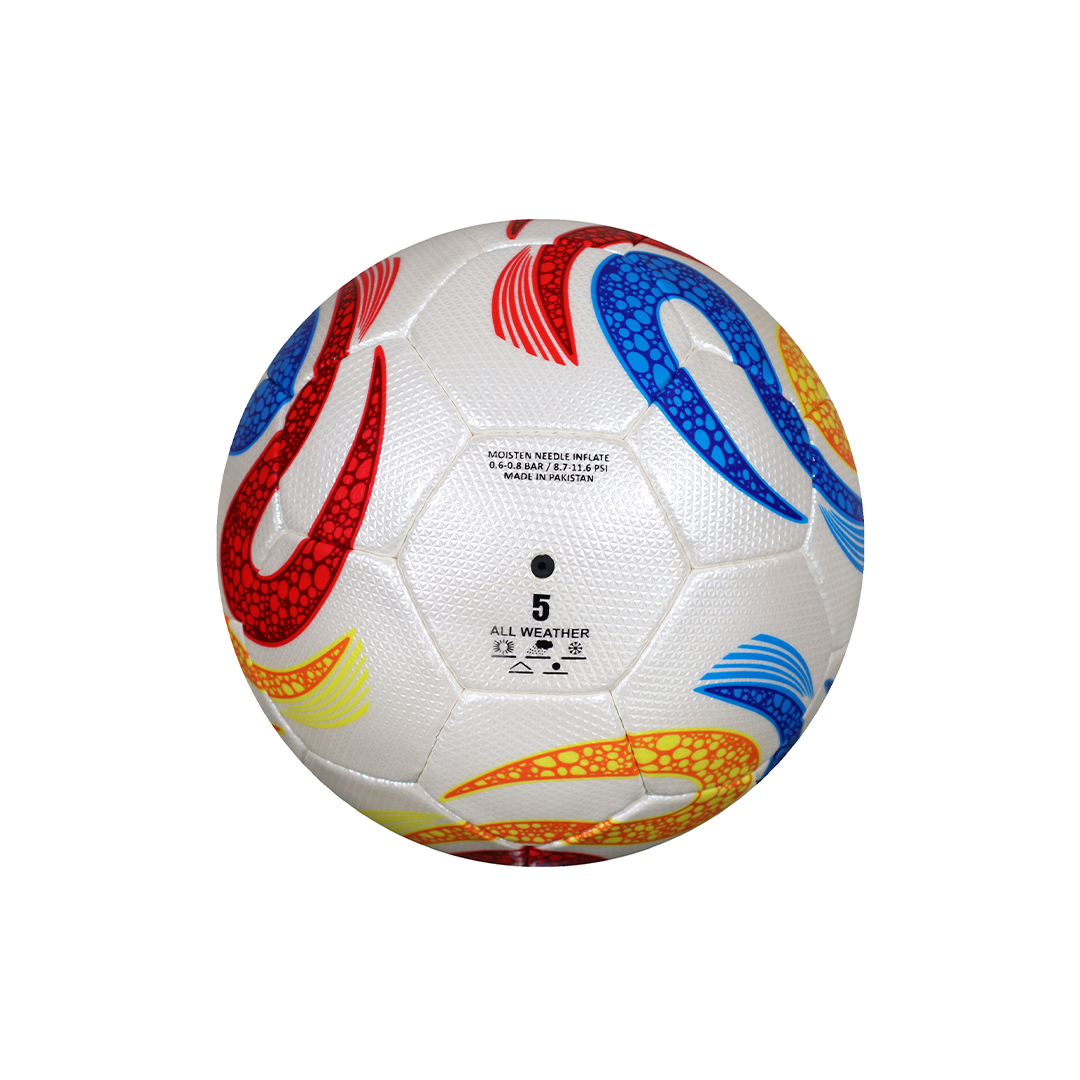 Colorful soccer ball with Nike logo on a white background