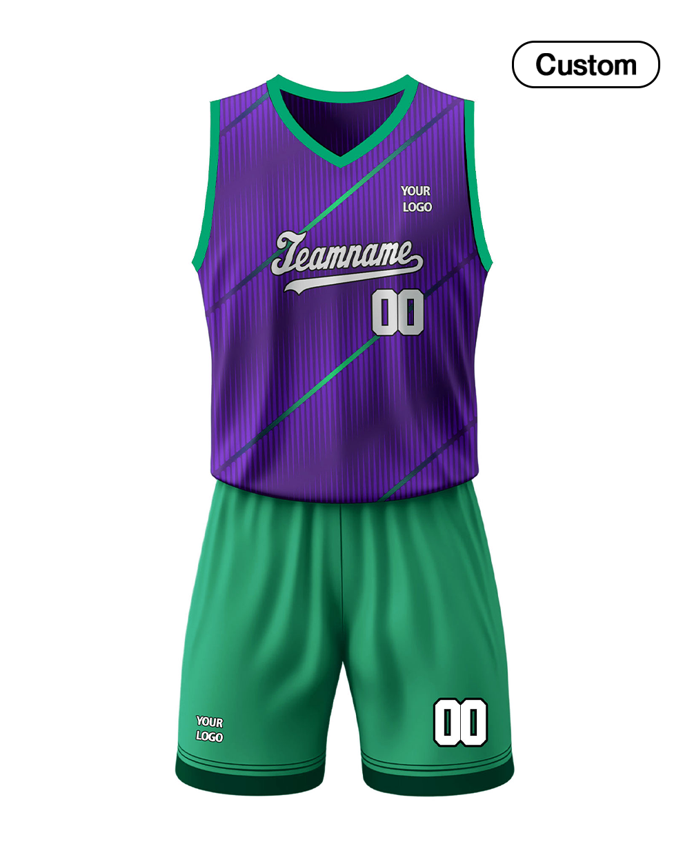 Custom Basketball Uniform - Abstract Stripe Personalized Kit