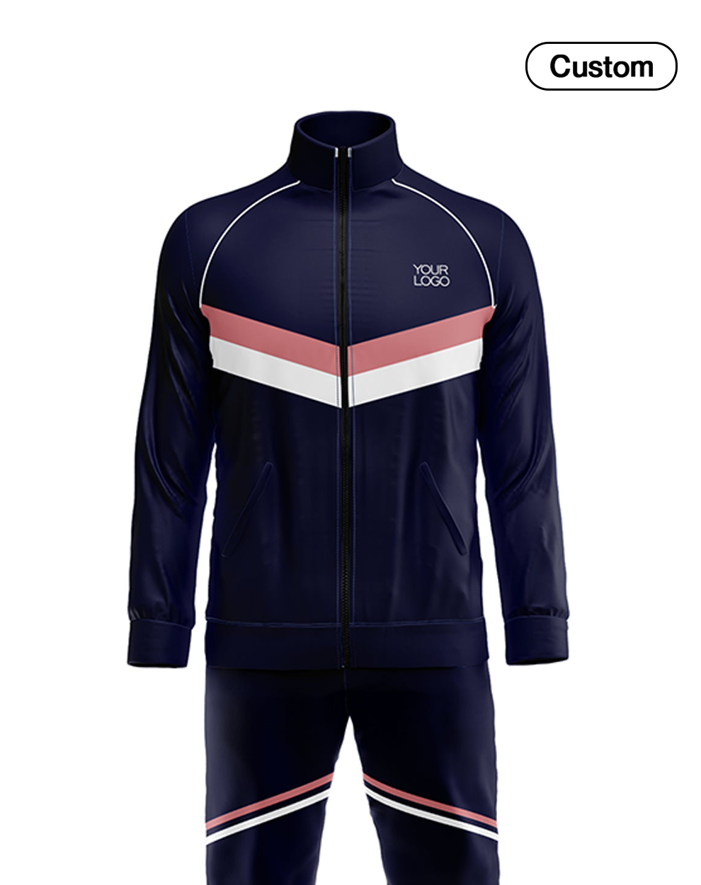 Custom Tracksuit - Contrast Panel Stripe - Personalized Fitness Set