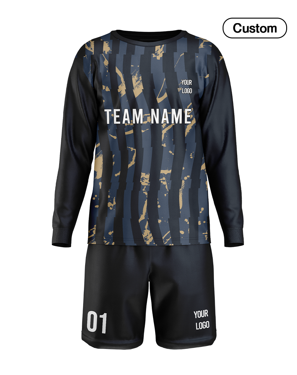 Custom Soccer Goalkeeper Uniform - Wave Stripe Custom Kit