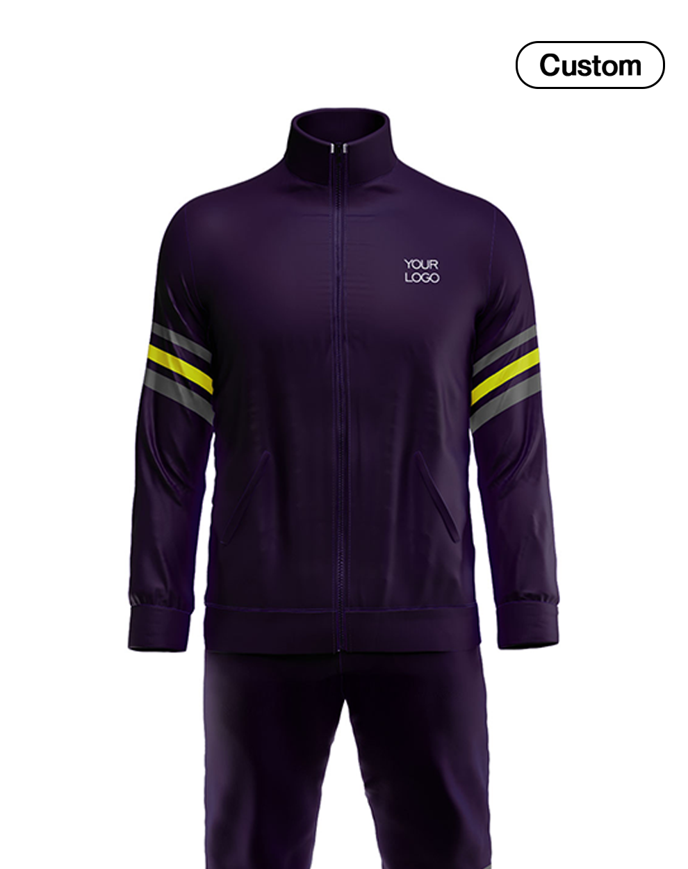Custom Tracksuit - Accent Stripe Sleeve - Personalized Fitness Set