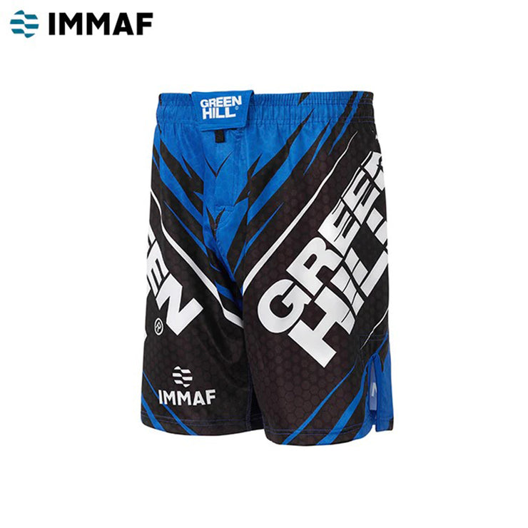 GREEN HILL MMA SHORTS IMMAF APPROVED BLUE