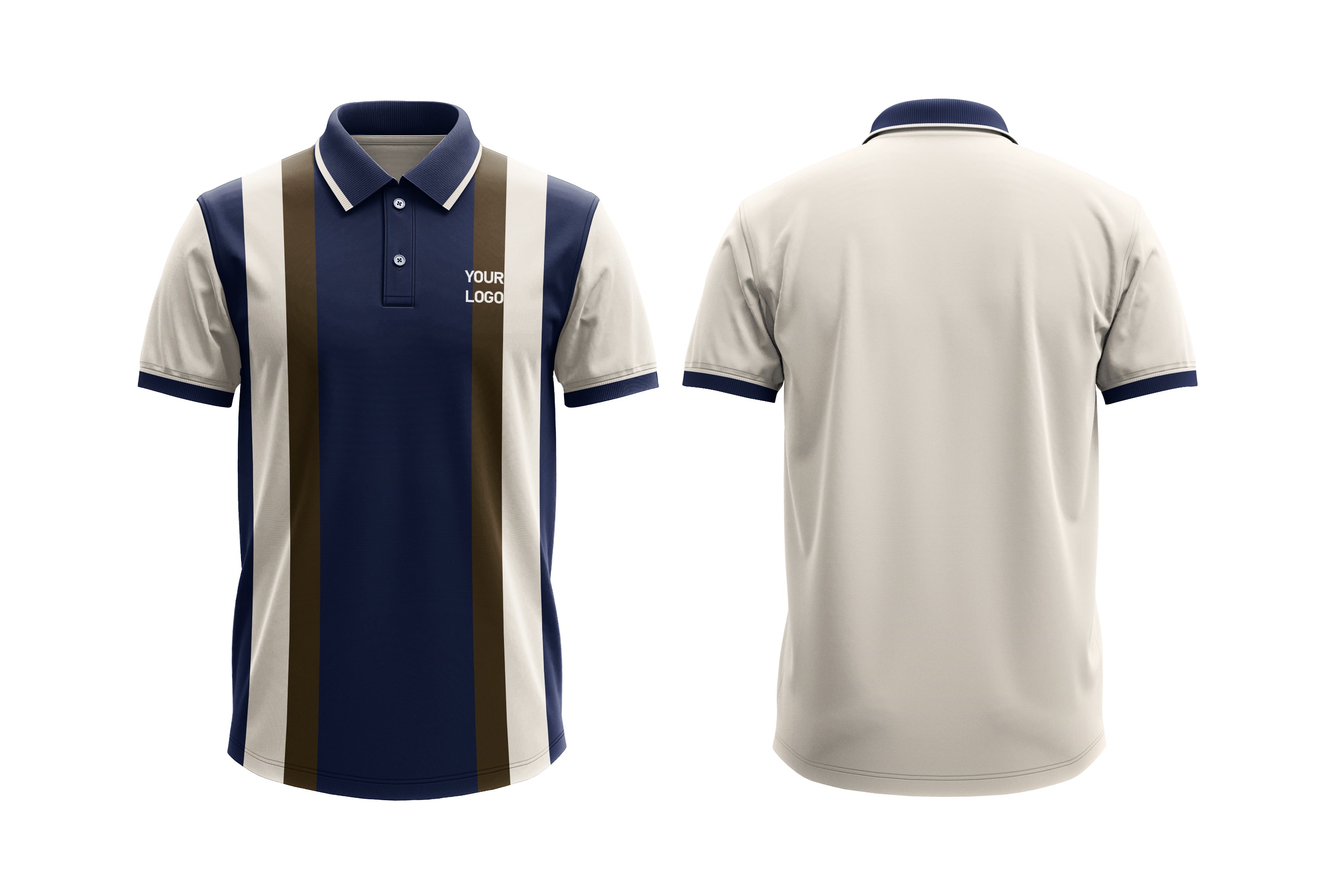 Polo Shirt Mockups – Custom Navy/Brown