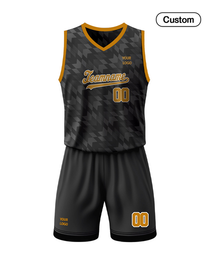 Custom Basketball Uniform - Black Abstract Personalized Kit