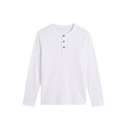 Custom Men Henley Full Sleeves - Solid Personalized Top