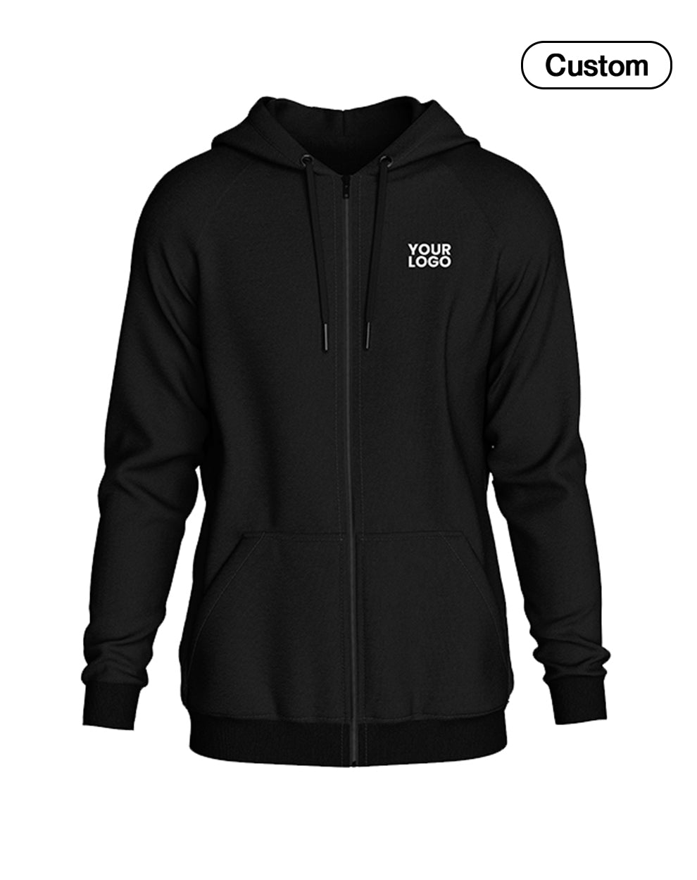 Custom Zipper Hoodie - Solid Design - Personalized Zip-Up