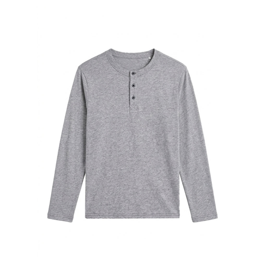 Custom Men Henley Full Sleeves - Solid Personalized Top
