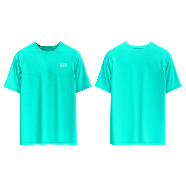 Casual T-Shirt Mockup - Custom Cyan