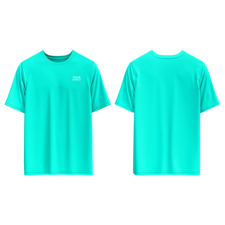 Casual T-Shirt Mockup - Solid Custom Logos & Team Colors