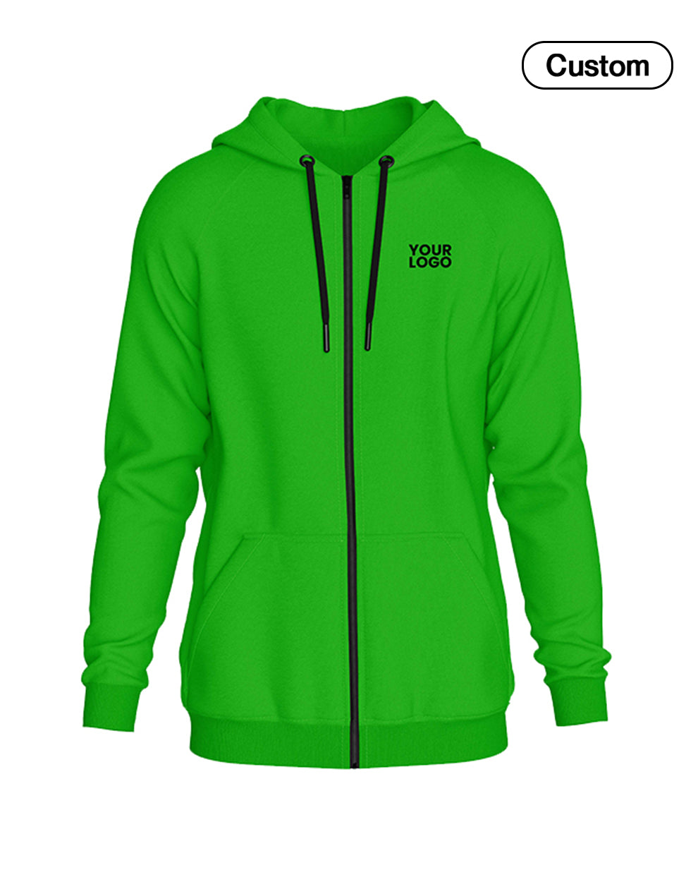 Custom Zipper Hoodie - Solid Design - Personalized Wear
