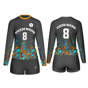 Volleyball Uniforms (Custom) – Orange/Teal