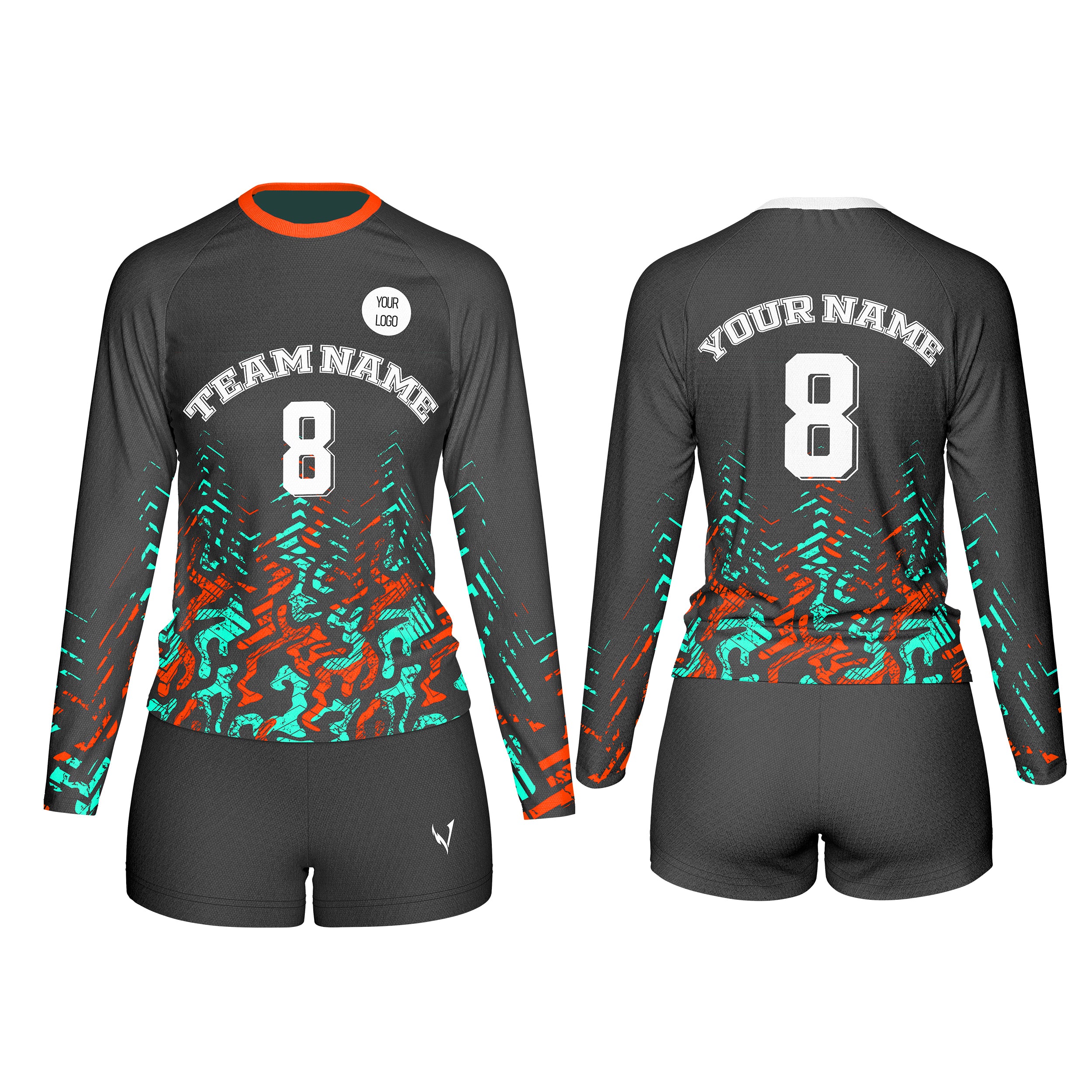 Volleyball Uniforms (Custom) – Red/Teal