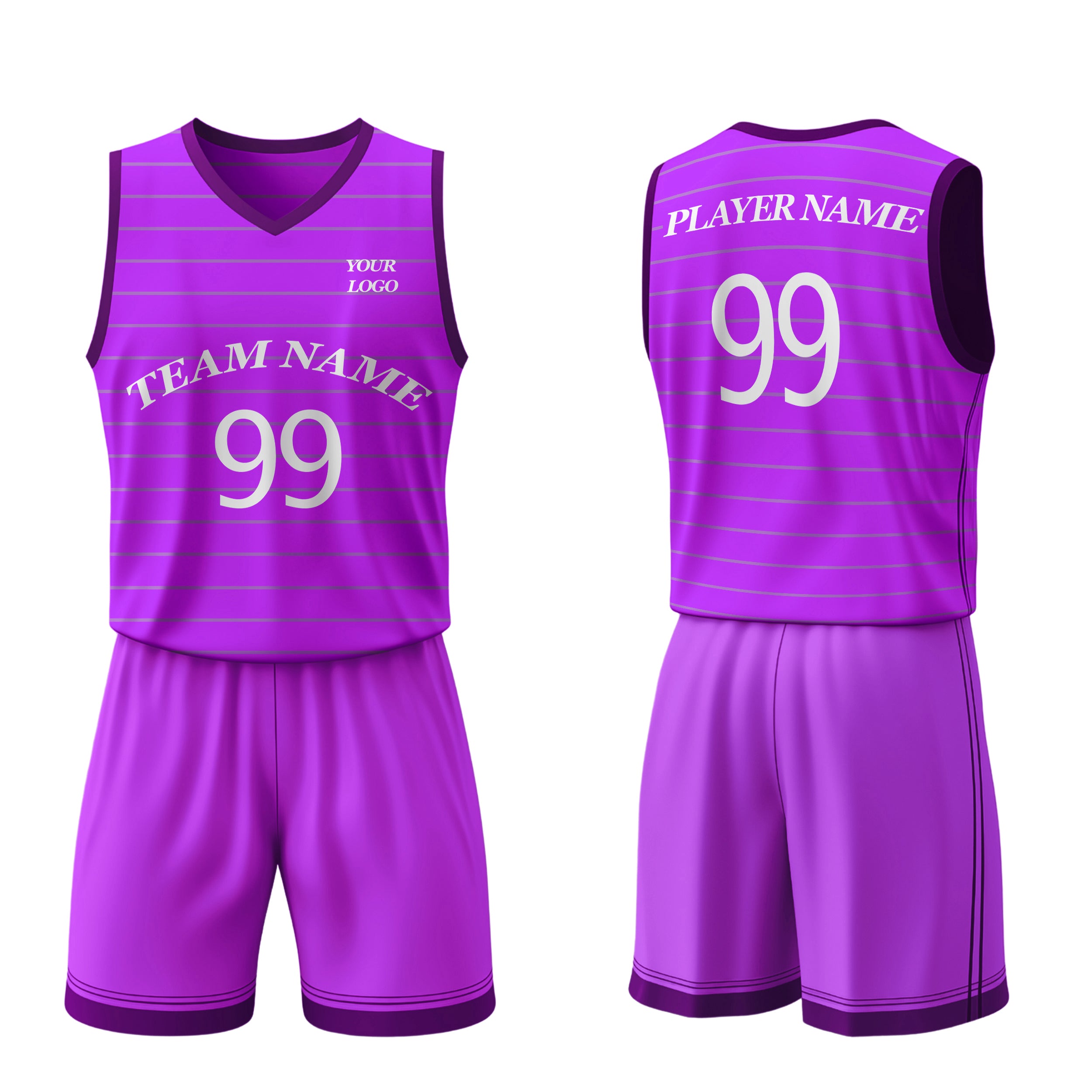 Basketball Uniforms – Horizontal Custom Logos & Team Colors