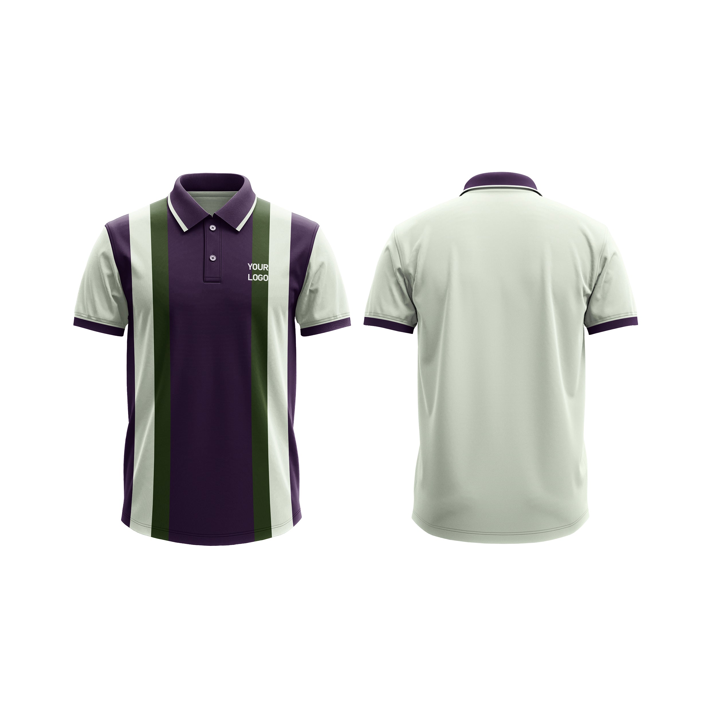 Polo Shirt Mockups – Custom Violet/Dark Green