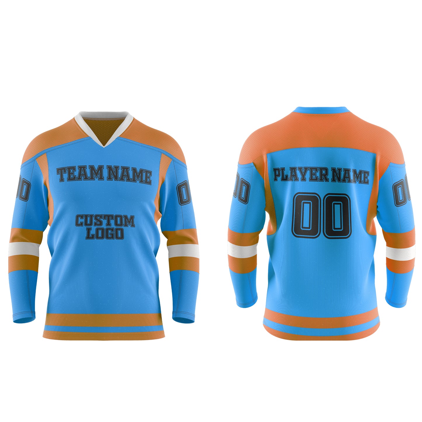 Custom Ice Hockey Jersey - Contrast Trim Design - Personalized Uniform