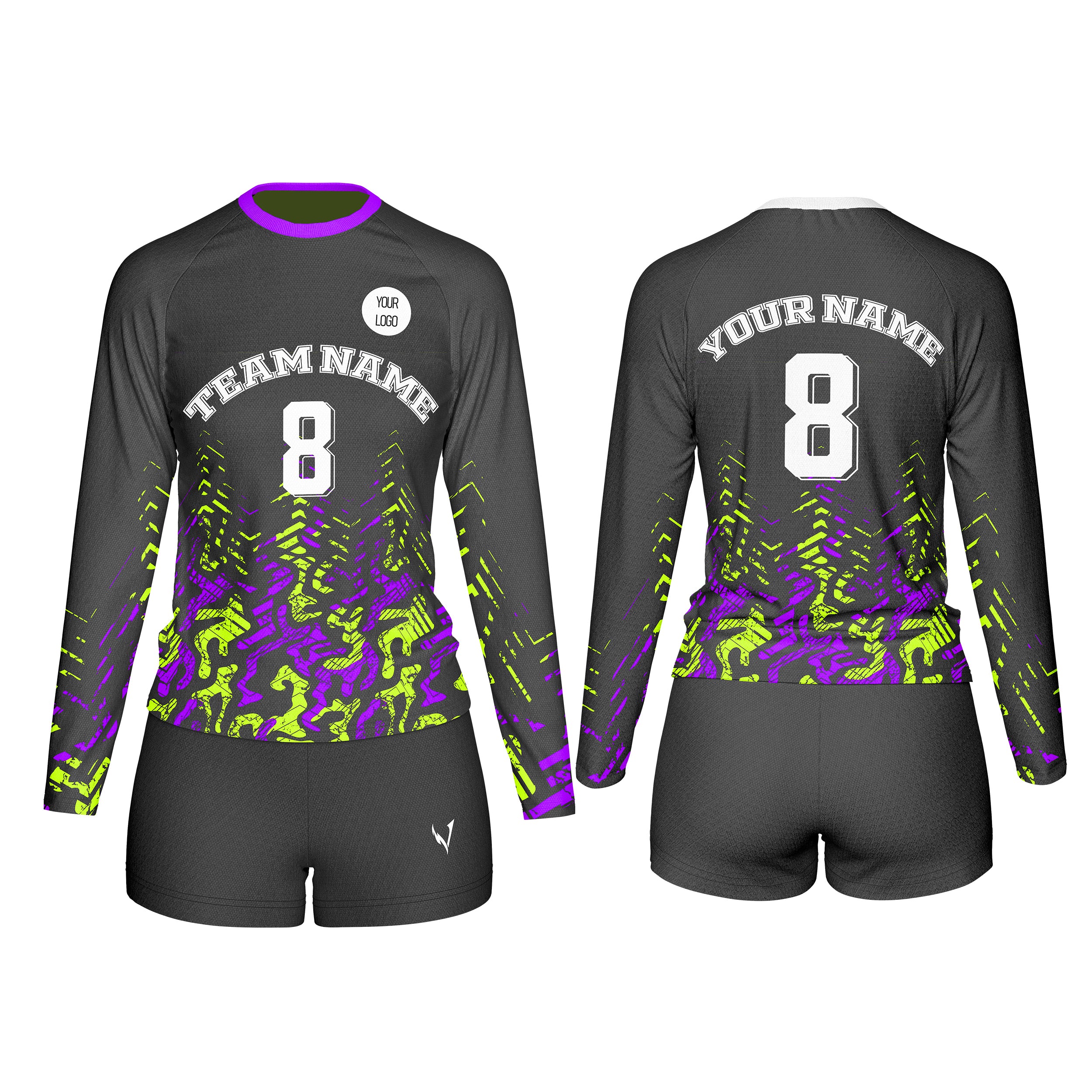 Volleyball Uniforms (Custom) – Lime Green/Purple