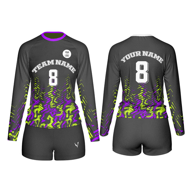 Volleyball Uniforms (Custom) – Lime Green/Purple
