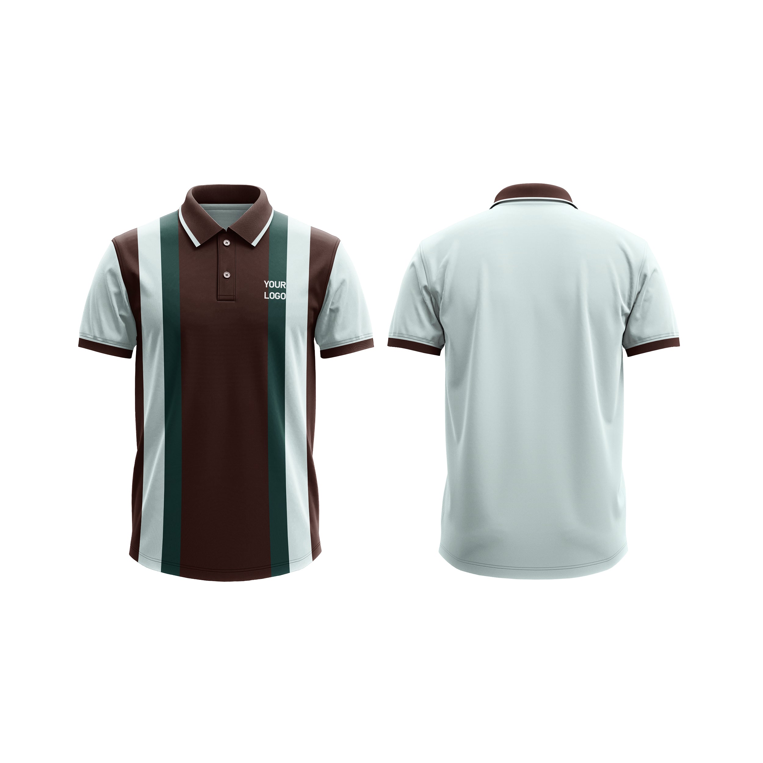Polo Shirt Mockups – Custom Chocolate/Grey