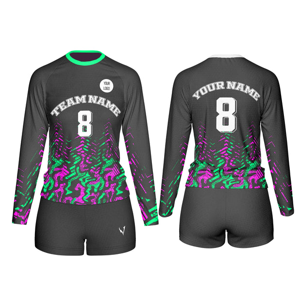 Volleyball Uniforms (Custom) – Leaf Green/Pink
