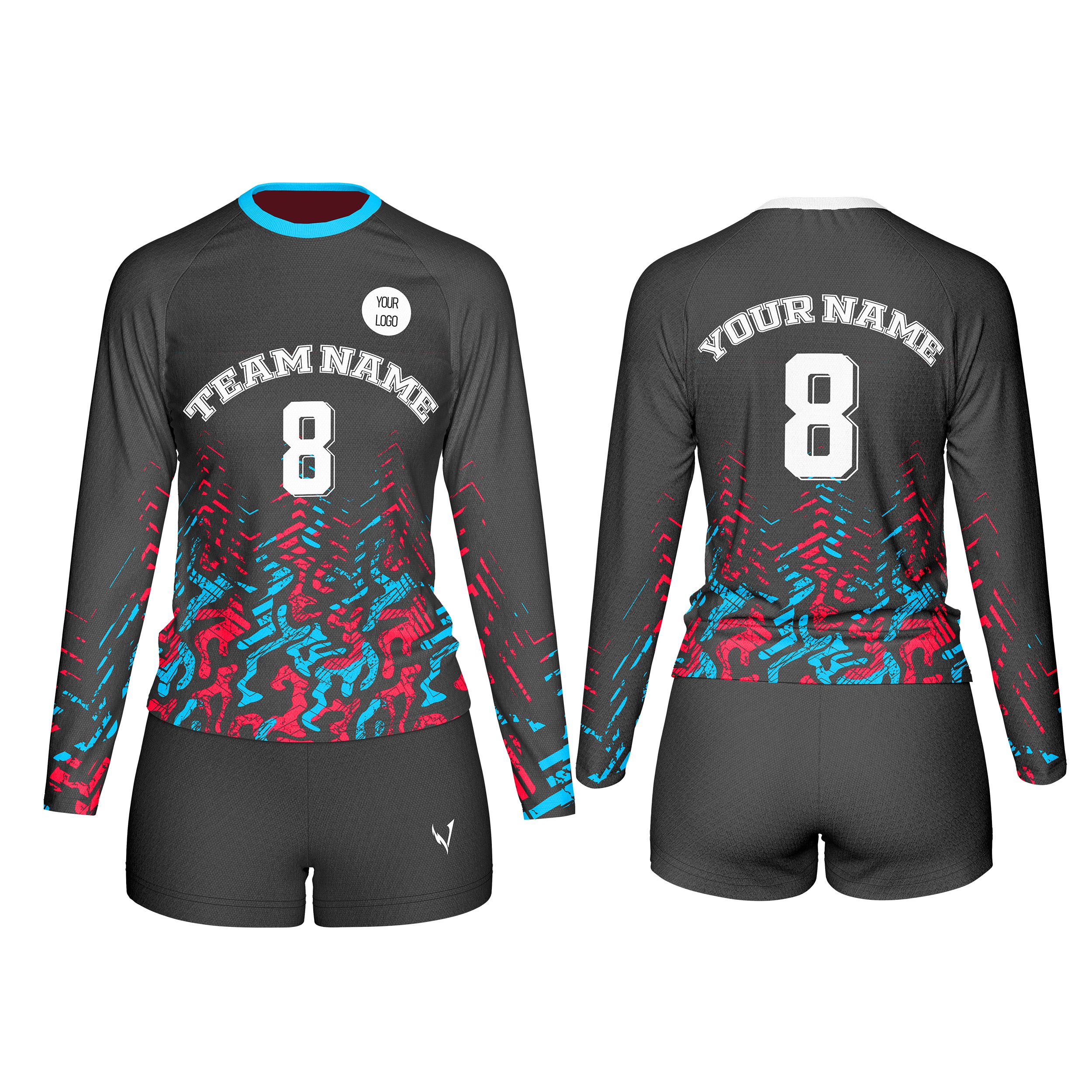 Volleyball Uniforms (Custom) – Teal/Red