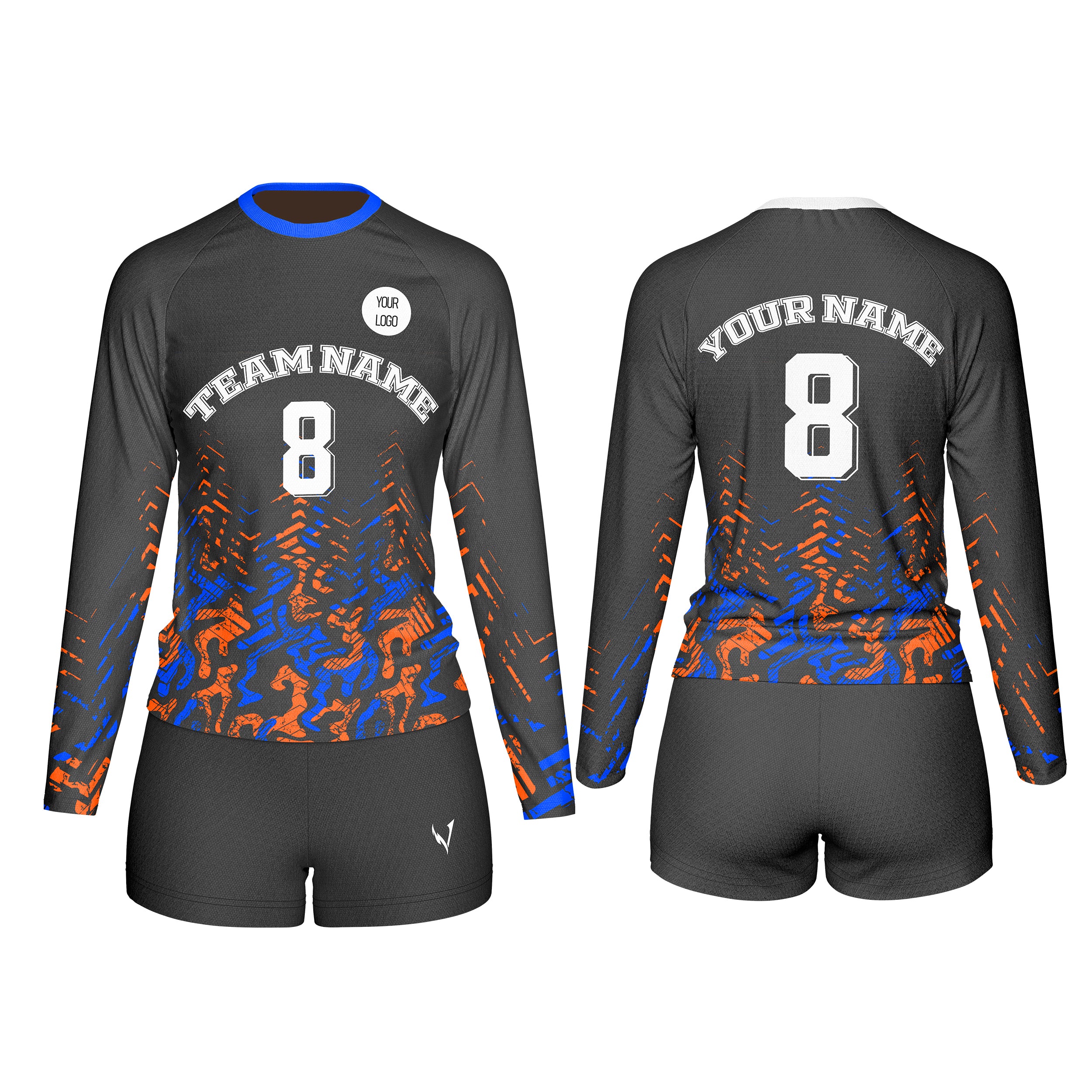 Volleyball Uniforms (Custom) – Navy/Orange