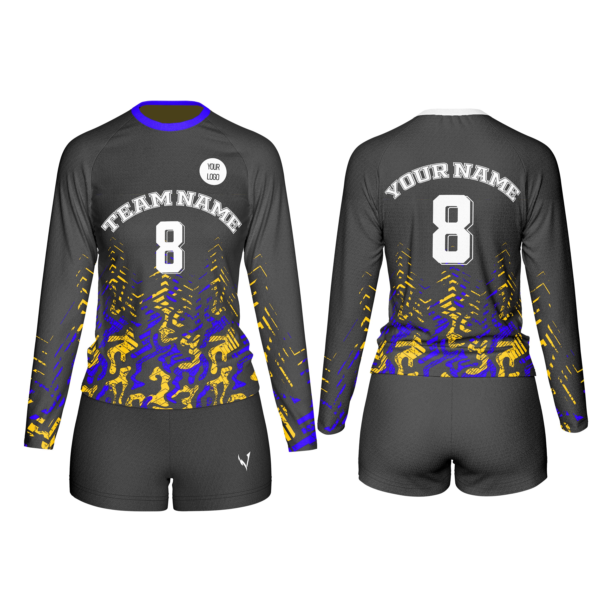 Volleyball Uniforms (Custom) – Navy/Yellow