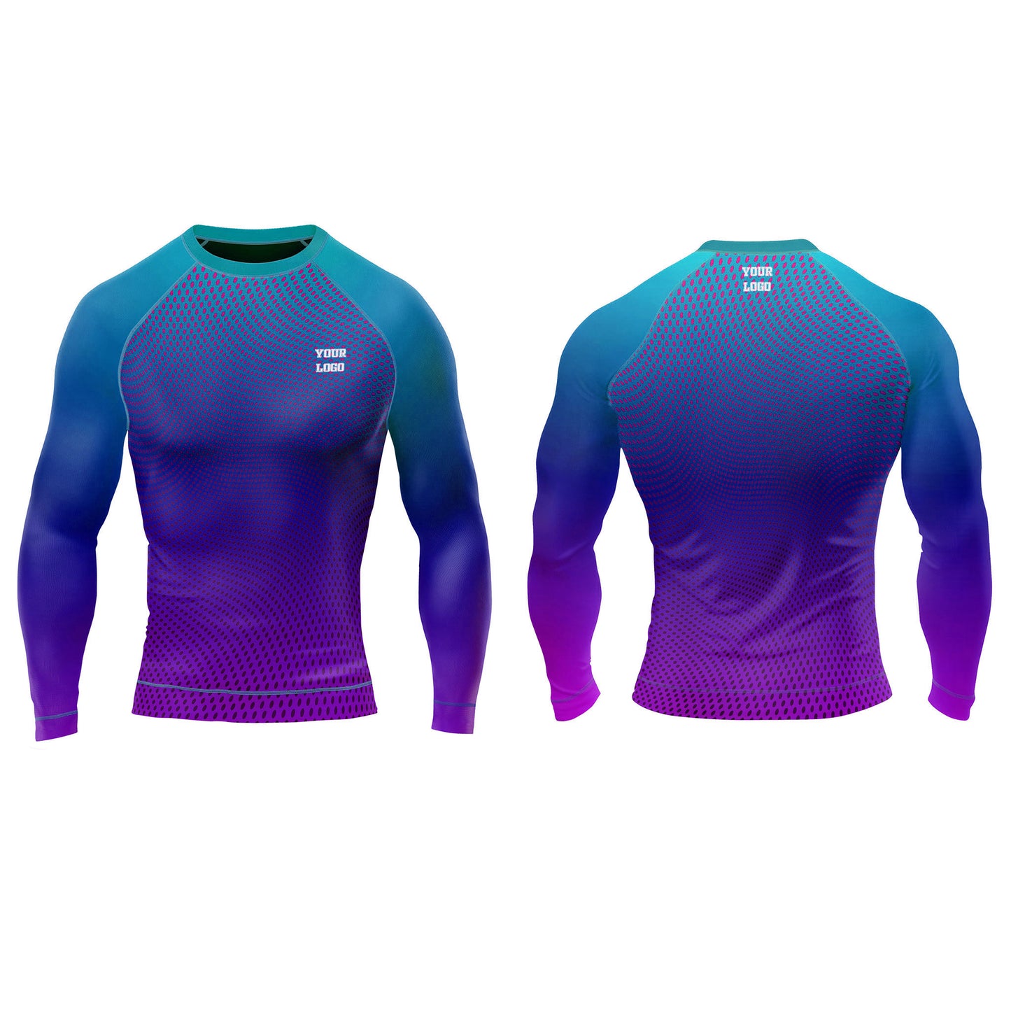 Custom Rash Guard - Gradient Raglan Design - Personalized Top