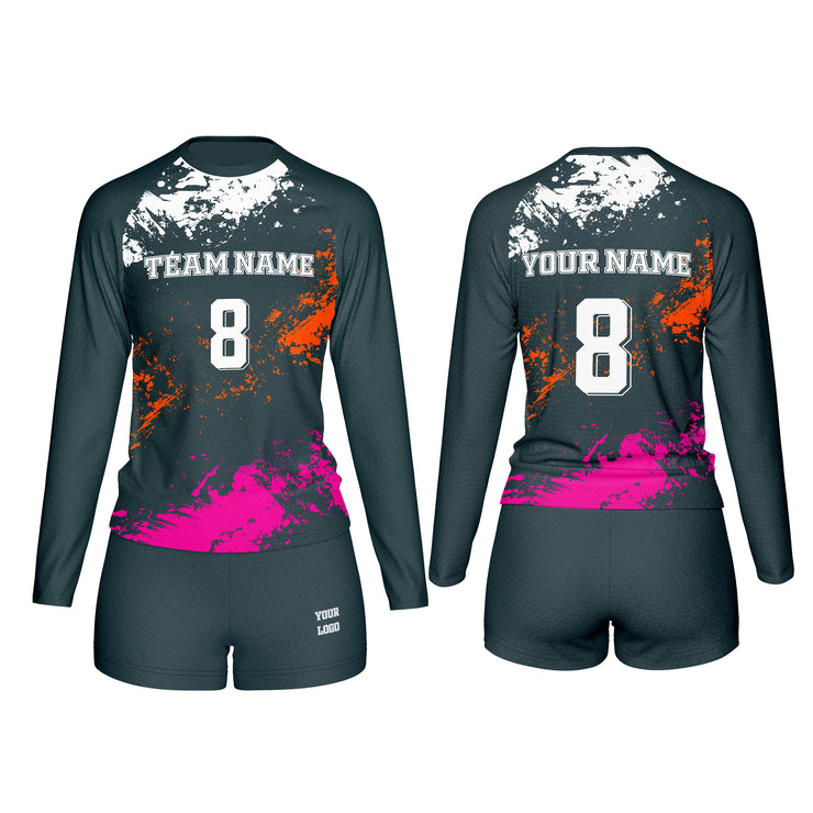 Volleyball Uniforms - Splatter Custom Logos & Team Colors