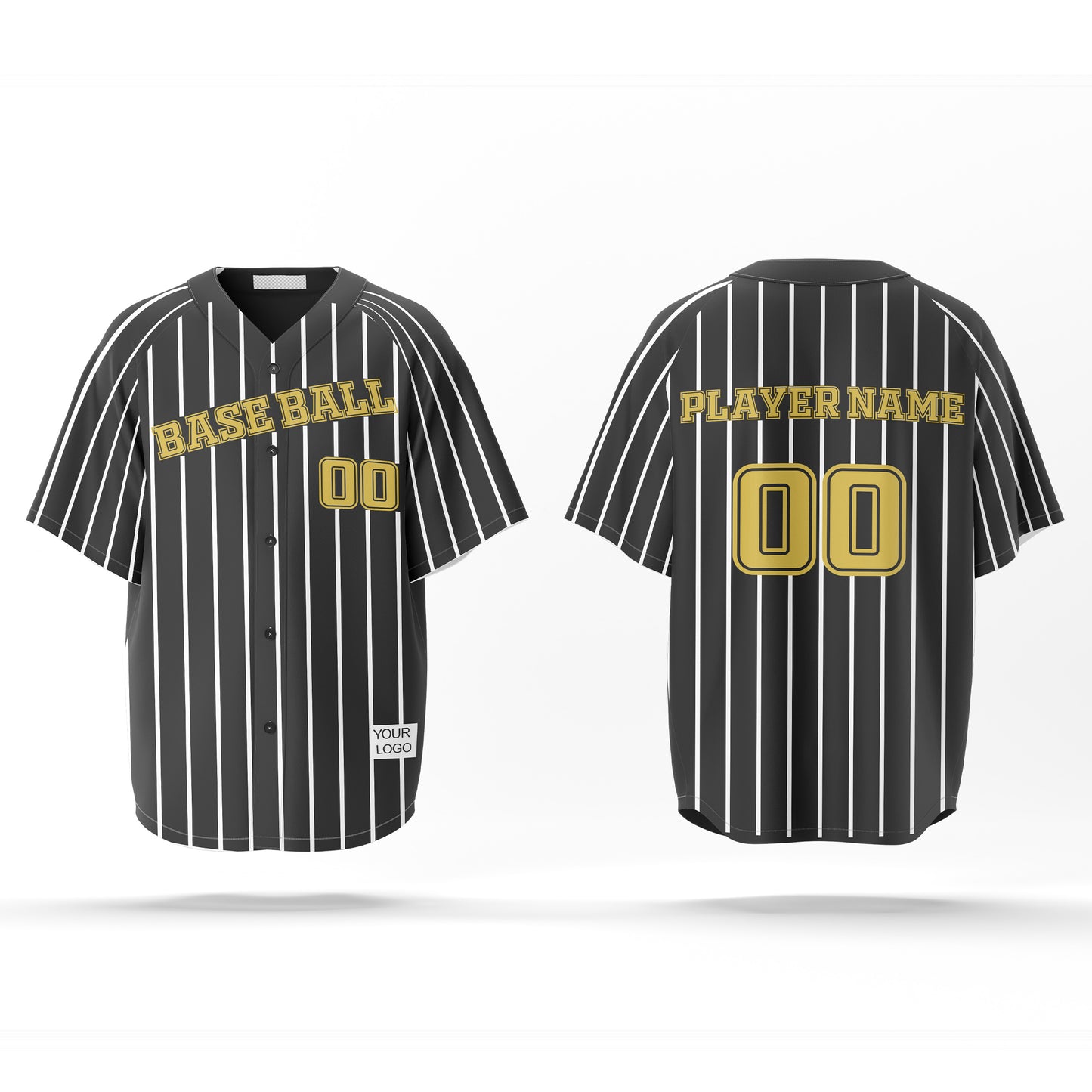 Custom Baseball Jersey – Pinstripe Design – Personalized Jersey