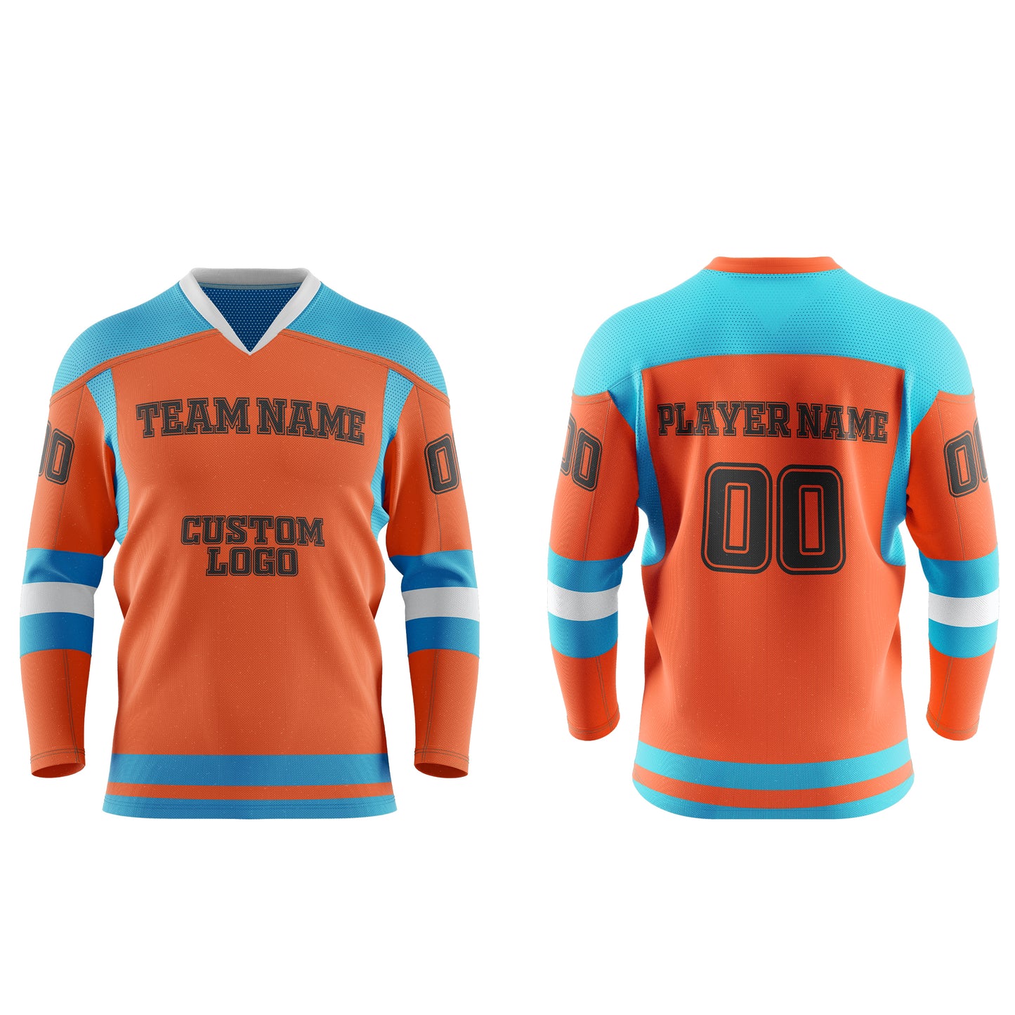 Custom Ice Hockey Jersey - Contrast Trim Design - Personalized Uniform
