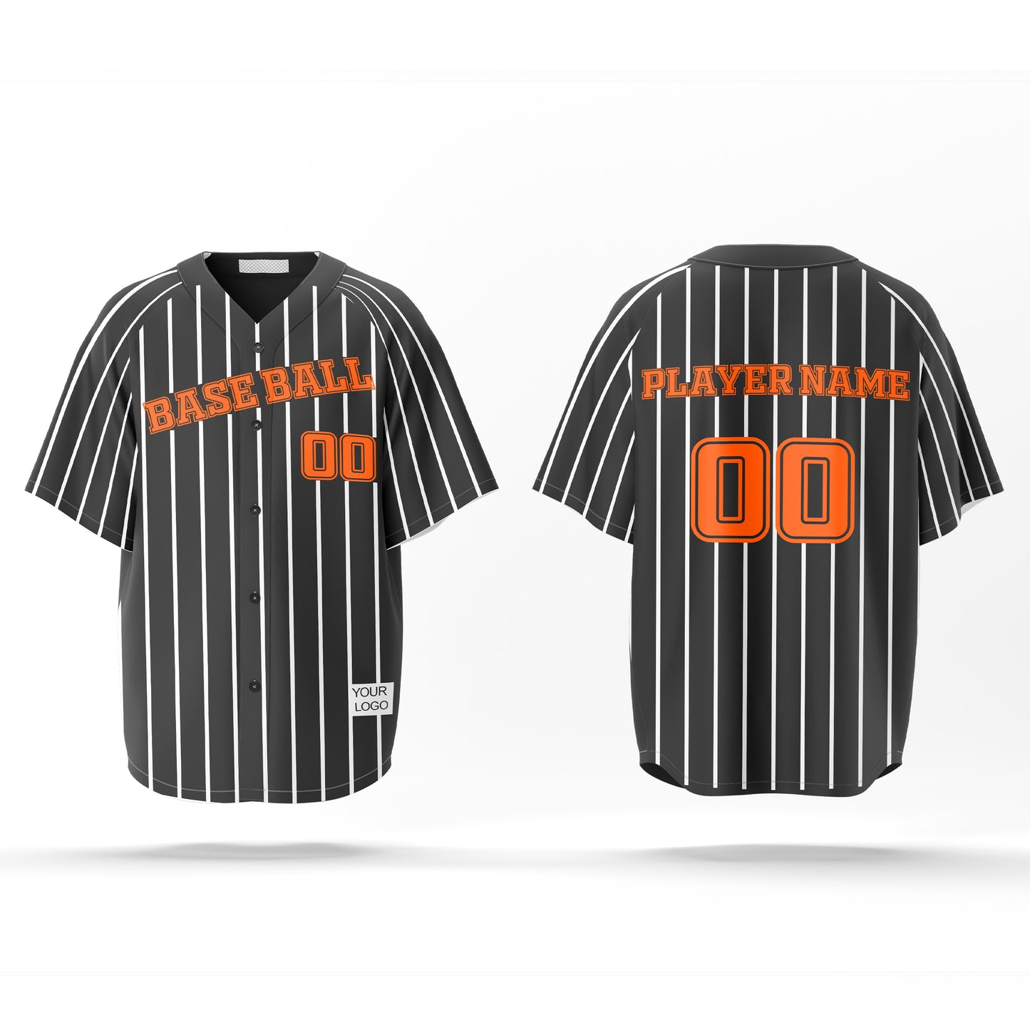 Custom Baseball Jersey – Pinstripe Design – Personalized Jersey