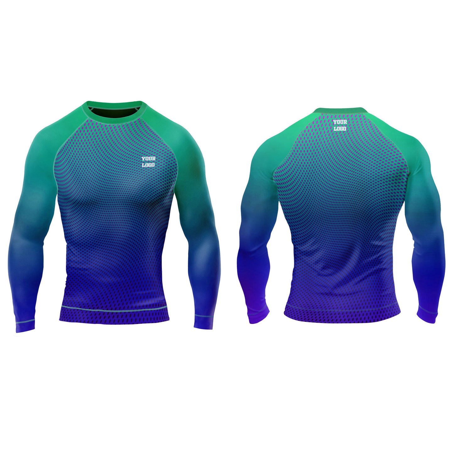 Custom Rash Guard - Gradient Raglan Design - Personalized Top
